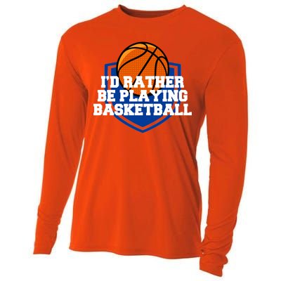 I'd Rather Be Playing Basketball Cooling Performance Long Sleeve Crew