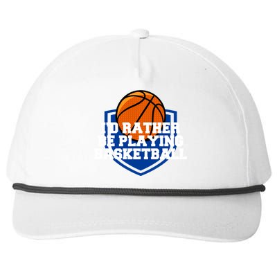 I'd Rather Be Playing Basketball Snapback Five-Panel Rope Hat