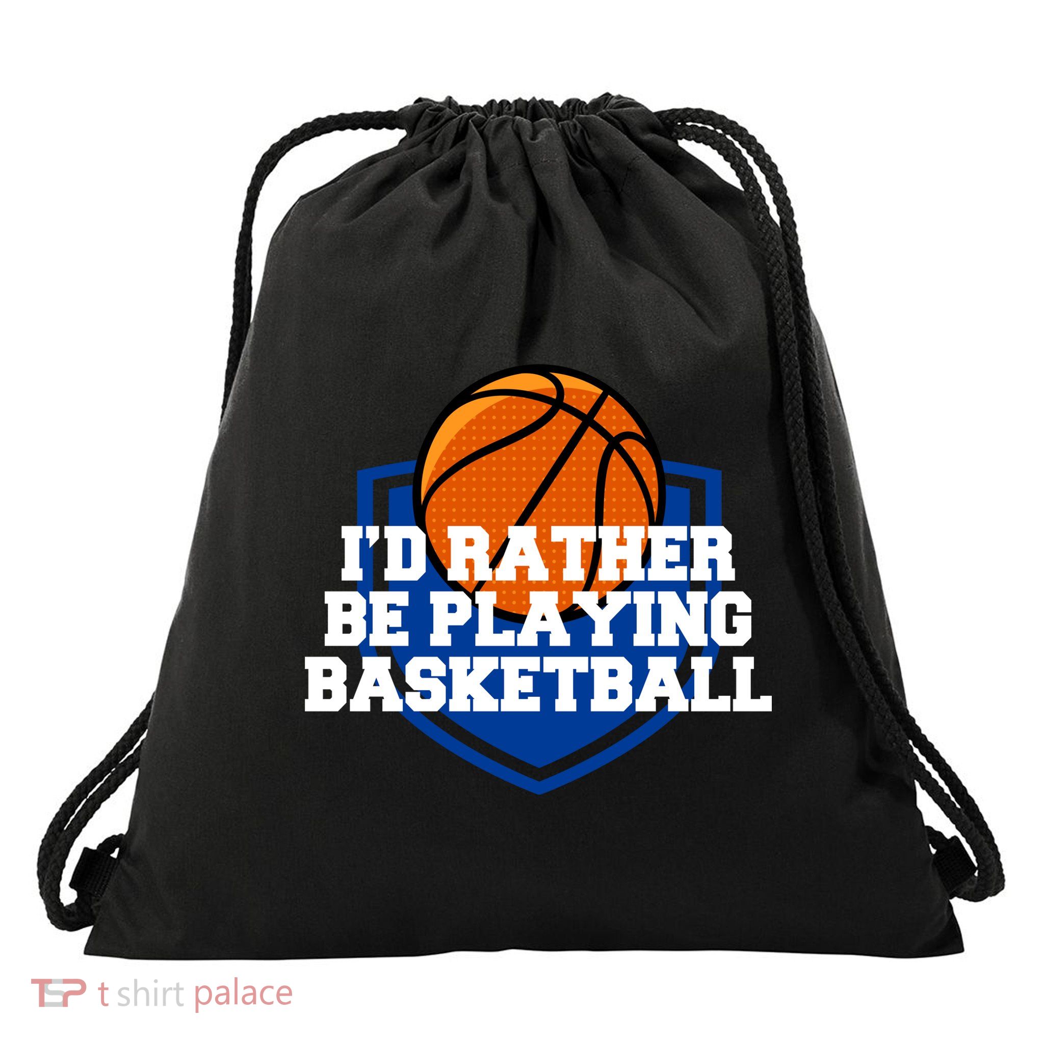 I'd Rather Be Playing Basketball Drawstring Bag