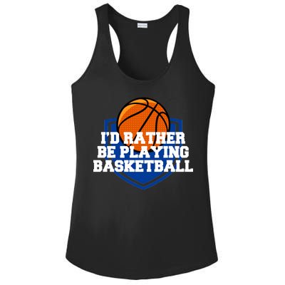 I'd Rather Be Playing Basketball Ladies PosiCharge Competitor Racerback Tank