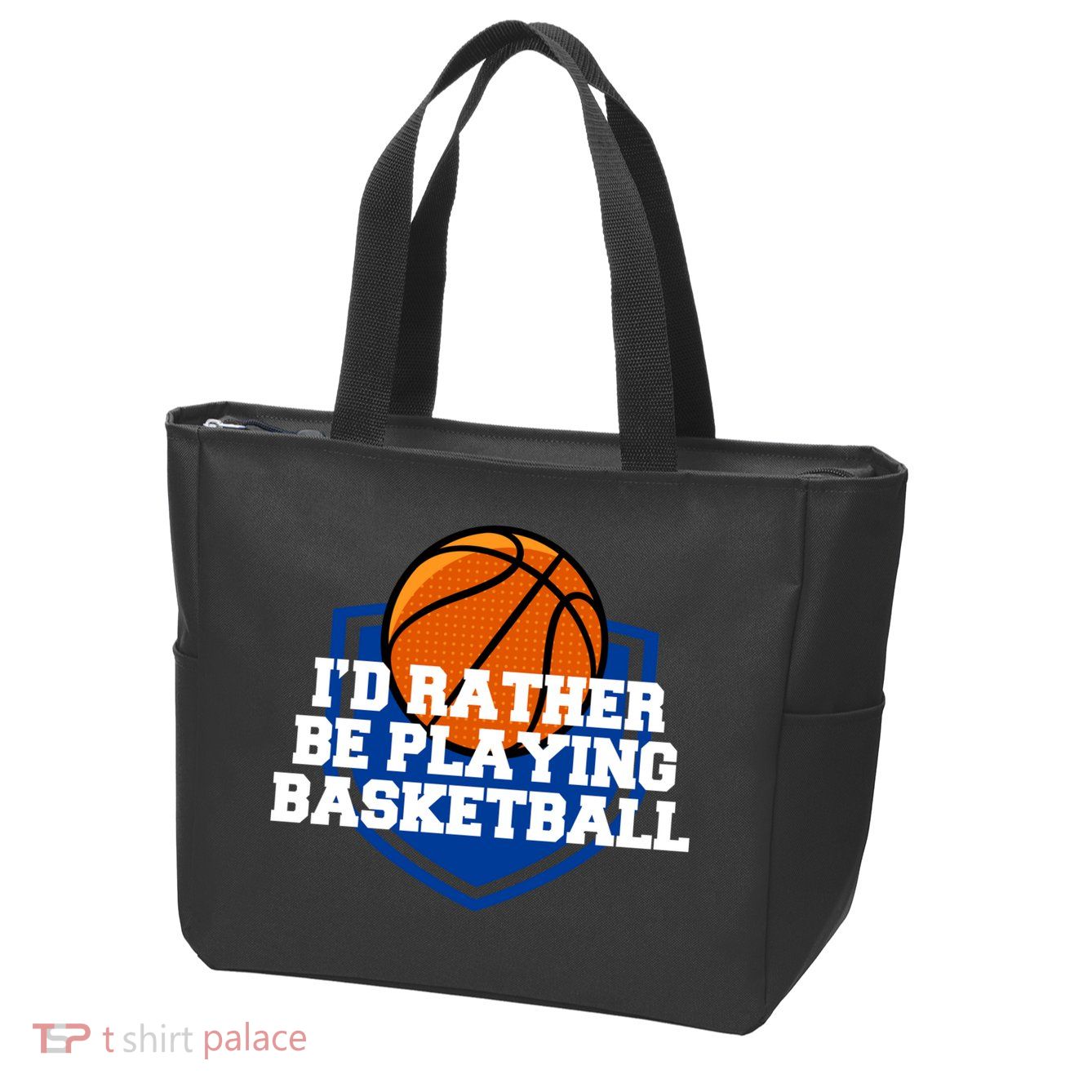 I'd Rather Be Playing Basketball Zip Tote Bag