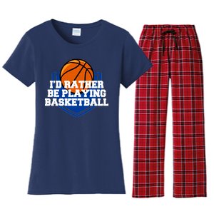 I'd Rather Be Playing Basketball Women's Flannel Pajama Set