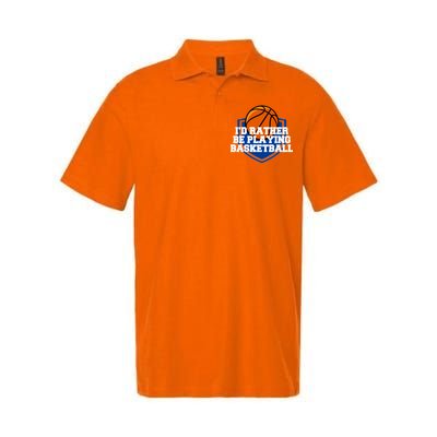 I'd Rather Be Playing Basketball Softstyle Adult Sport Polo