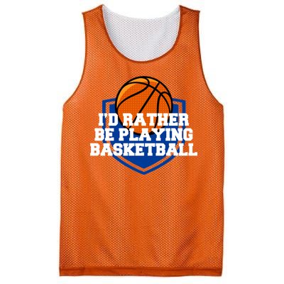 I'd Rather Be Playing Basketball Mesh Reversible Basketball Jersey Tank