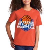 I'd Rather Be Playing Basketball Kids T-Shirt
