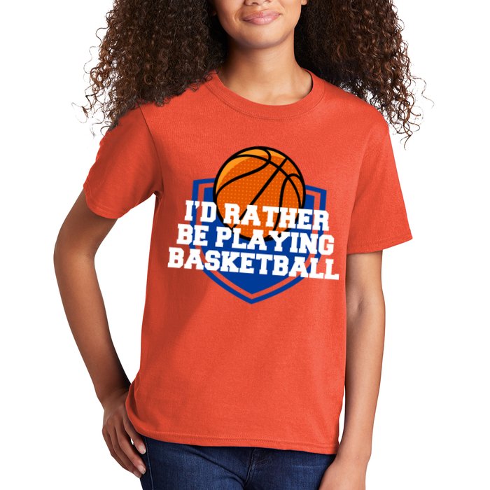I'd Rather Be Playing Basketball Kids T-Shirt