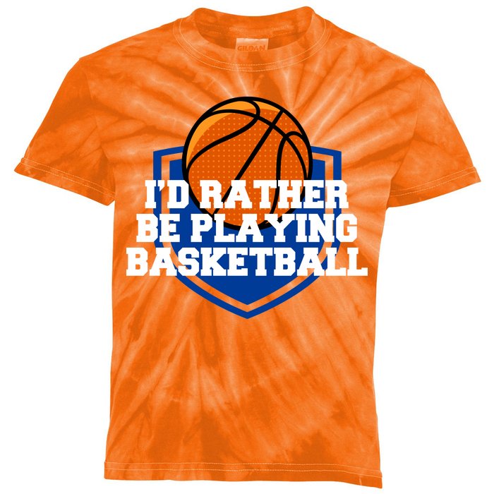 I'd Rather Be Playing Basketball Kids Tie-Dye T-Shirt