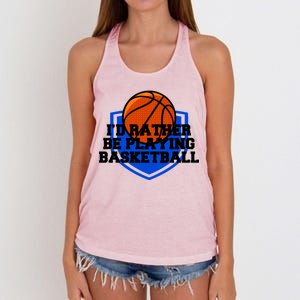 I'd Rather Be Playing Basketball Women's Knotted Racerback Tank