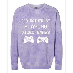 I'd Rather Be Playing Video Games Colorblast Crewneck Sweatshirt