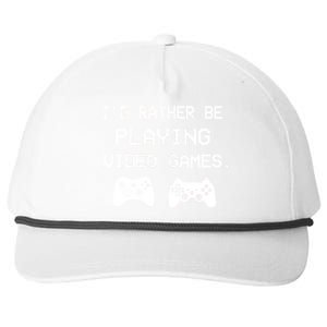 I'd Rather Be Playing Video Games Snapback Five-Panel Rope Hat