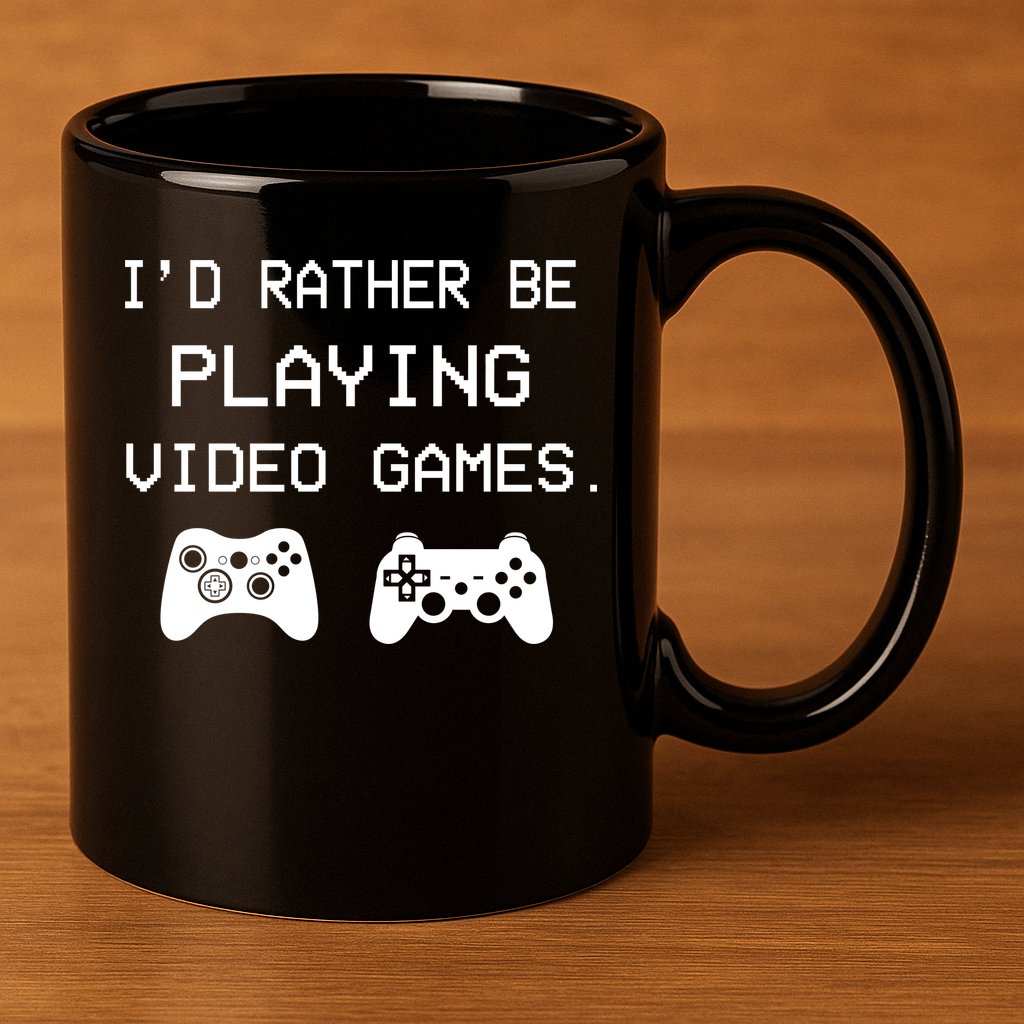 I'd Rather Be Playing Video Games 11oz C Handle Ceramic Mug