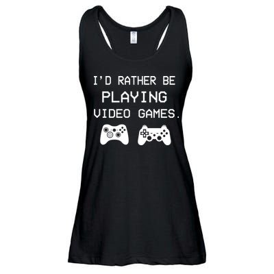 I'd Rather Be Playing Video Games Ladies Essential Flowy Tank