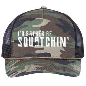 I'd Rather be Squatchin Retro Rope Trucker Hat Cap