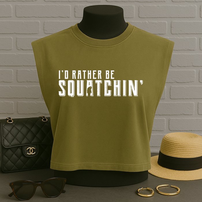 I'd Rather be Squatchin Garment-Dyed Women's Muscle Tee