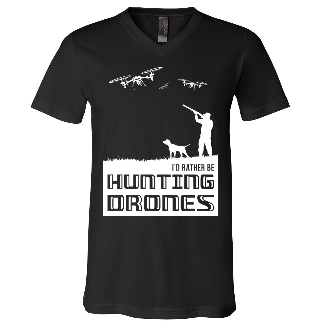I'd Rather Hunting Drones V-Neck T-Shirt