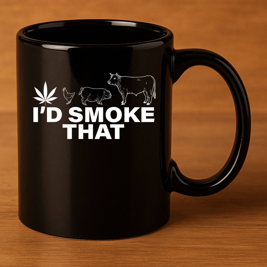 I'd Smoke That Pot Head Marijuana 11oz C Handle Ceramic Mug