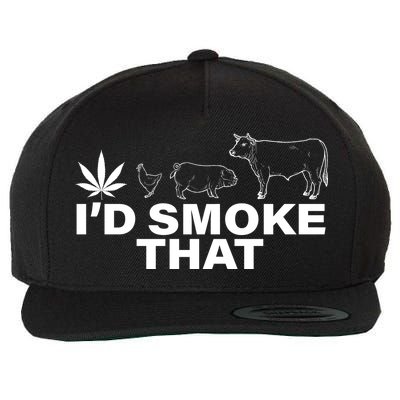 I'd Smoke That Pot Head Marijuana Wool Snapback Cap