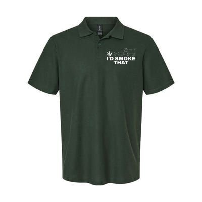 I'd Smoke That Pot Head Marijuana Softstyle Adult Sport Polo