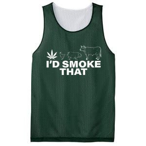 I'd Smoke That Pot Head Marijuana Mesh Reversible Basketball Jersey Tank