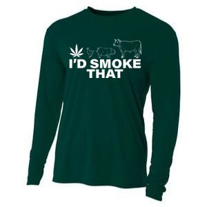 I'd Smoke That Pot Head Marijuana Cooling Performance Long Sleeve Crew