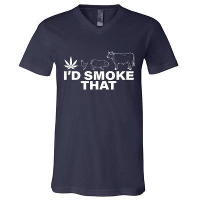 I'd Smoke That Pot Head Marijuana V-Neck T-Shirt