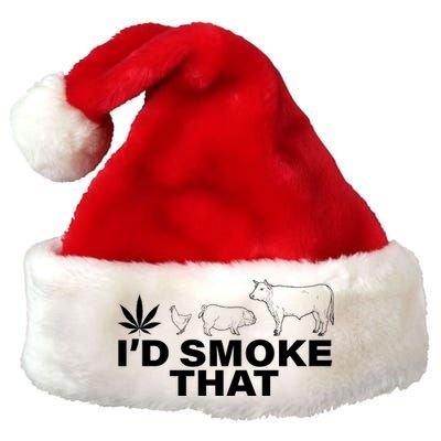 I'd Smoke That Pot Head Marijuana Premium Christmas Santa Hat