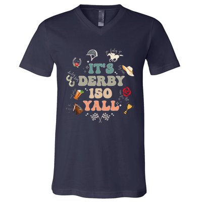 ItS Derby 150 Yall 150th Horse Racing Ky Derby Day Vintage V-Neck T-Shirt