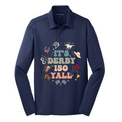 ItS Derby 150 Yall 150th Horse Racing Ky Derby Day Vintage Silk Touch Performance Long Sleeve Polo