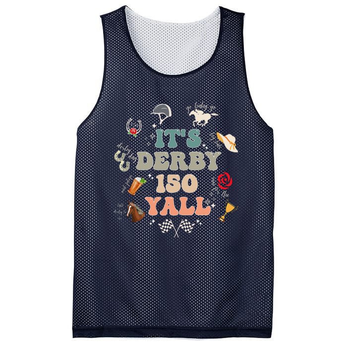 ItS Derby 150 Yall 150th Horse Racing Ky Derby Day Vintage Mesh Reversible Basketball Jersey Tank