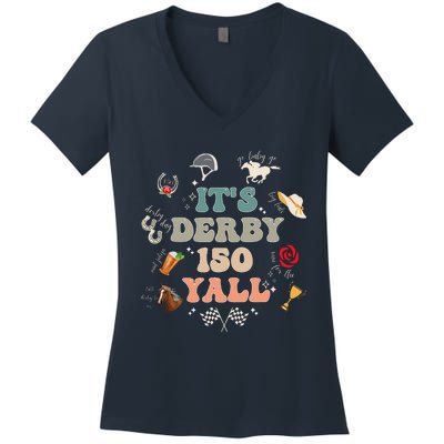 ItS Derby 150 Yall 150th Horse Racing Ky Derby Day Vintage Women's V-Neck T-Shirt