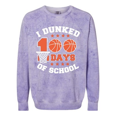 I Dunked 100 Days Of School Basketball Lover Teacher Student Colorblast Crewneck Sweatshirt