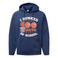 I Dunked 100 Days Of School Basketball Lover Teacher Student Performance Fleece Hoodie