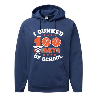 I Dunked 100 Days Of School Basketball Lover Teacher Student Performance Fleece Hoodie