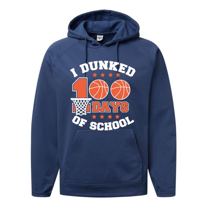 I Dunked 100 Days Of School Basketball Lover Teacher Student Performance Fleece Hoodie