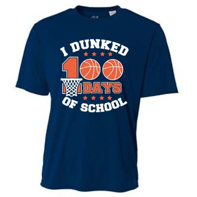 I Dunked 100 Days Of School Basketball Lover Teacher Student Cooling Performance Crew T-Shirt