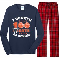 I Dunked 100 Days Of School Basketball Lover Teacher Student Long Sleeve Pajama Set