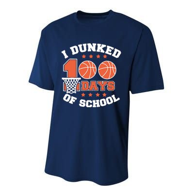 I Dunked 100 Days Of School Basketball Lover Teacher Student Performance Sprint T-Shirt