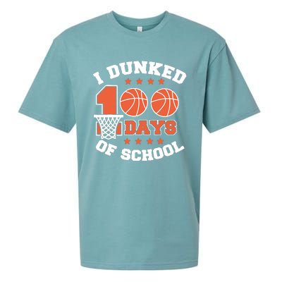 I Dunked 100 Days Of School Basketball Lover Teacher Student Sueded Cloud Jersey T-Shirt