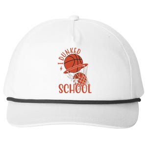 I Dunked 100 Days Of School Basketball Snapback Five-Panel Rope Hat