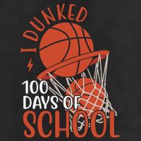 I Dunked 100 Days Of School Basketball Microfiber Hand Towel