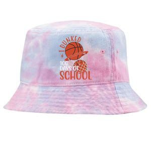 I Dunked 100 Days Of School Basketball Tie-Dyed Bucket Hat