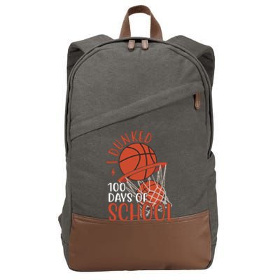 I Dunked 100 Days Of School Basketball Cotton Canvas Backpack