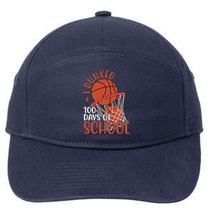 I Dunked 100 Days Of School Basketball 7-Panel Snapback Hat