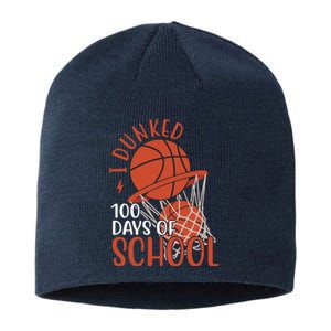 I Dunked 100 Days Of School Basketball Sustainable Beanie