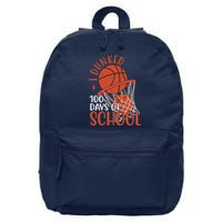 I Dunked 100 Days Of School Basketball 16 in Basic Backpack