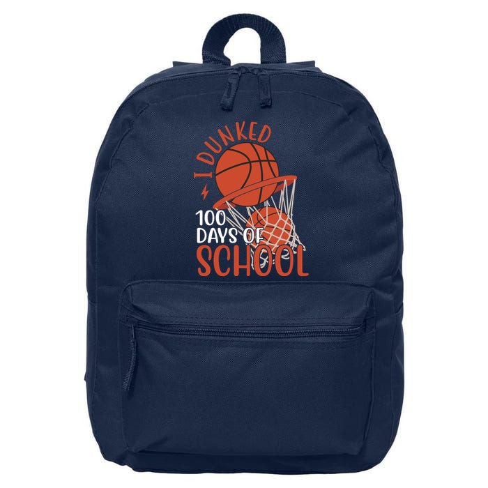 I Dunked 100 Days Of School Basketball 16 in Basic Backpack