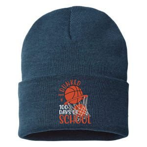 I Dunked 100 Days Of School Basketball Sustainable Knit Beanie