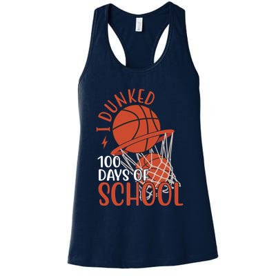 I Dunked 100 Days Of School Basketball Womens Tank Top