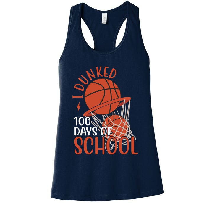 I Dunked 100 Days Of School Basketball Womens Tank Top