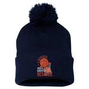 I Dunked 100 Days Of School Basketball Pom Pom 12in Knit Beanie